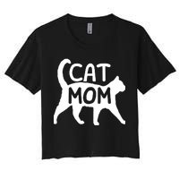 Funny Cat Mom Shirt For Women Cat Lovers Cute Mothers Day Women's Crop Top Tee