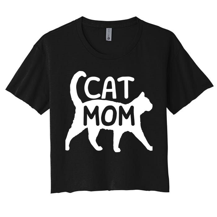 Funny Cat Mom Shirt For Women Cat Lovers Cute Mothers Day Women's Crop Top Tee