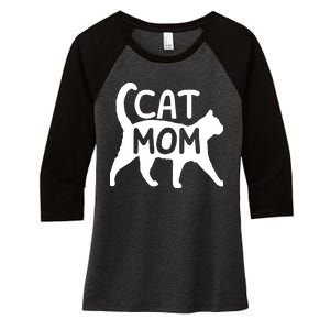 Funny Cat Mom Shirt For Women Cat Lovers Cute Mothers Day Women's Tri-Blend 3/4-Sleeve Raglan Shirt