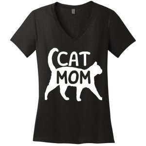 Funny Cat Mom Shirt For Women Cat Lovers Cute Mothers Day Women's V-Neck T-Shirt