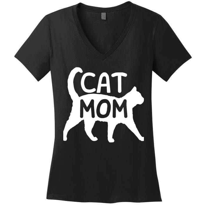 Funny Cat Mom Shirt For Women Cat Lovers Cute Mothers Day Women's V-Neck T-Shirt