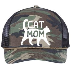 Funny Cat Mom Shirt For Women Cat Lovers Cute Mothers Day Retro Rope Trucker Hat Cap