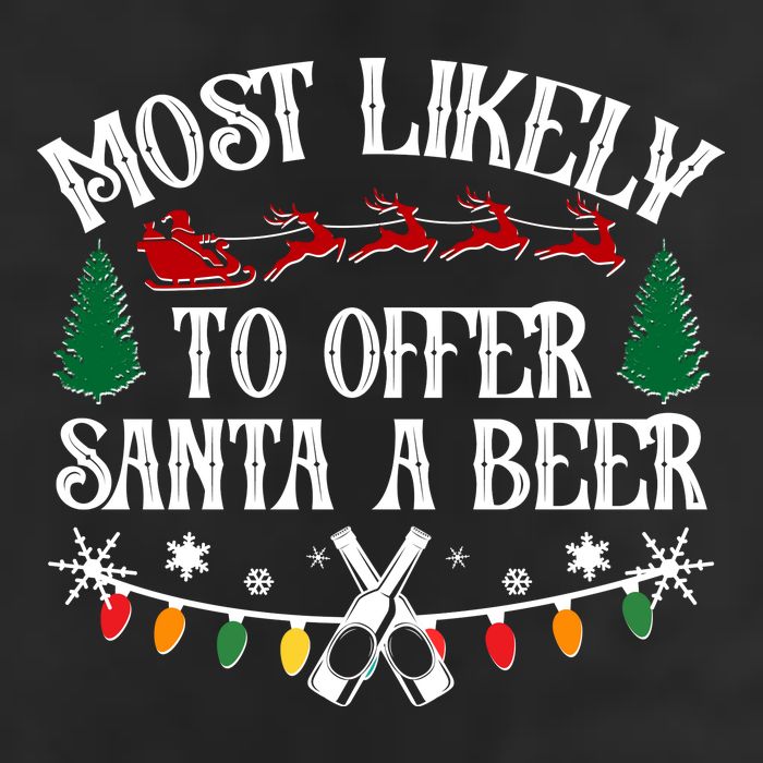 Funny Christmas Most Likely To Offer Santa A Beer Adult Drive Performance Visor