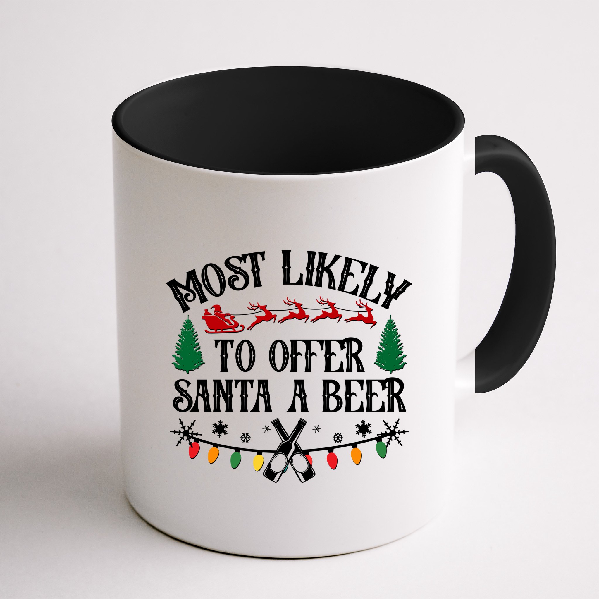 Funny Christmas Most Likely To Offer Santa A Beer Mug