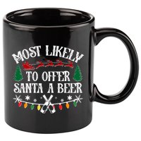 Funny Christmas Most Likely To Offer Santa A Beer 11oz C Handle Ceramic Mug