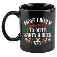 Funny Christmas Most Likely To Offer Santa A Beer 11oz C Handle Ceramic Mug