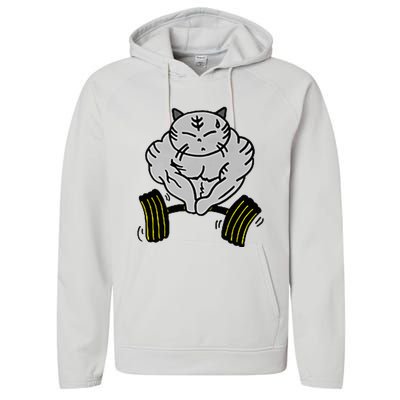 Funny Cat Muscle Performance Fleece Hoodie