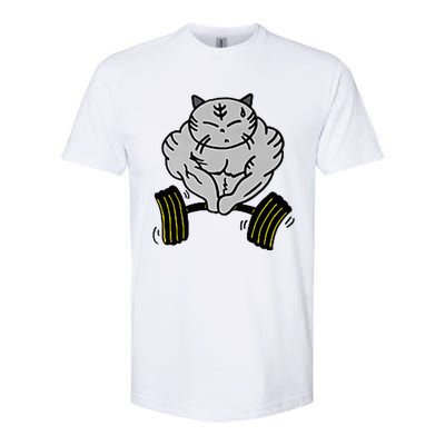 Funny Cat Muscle Softstyle CVC T-Shirt