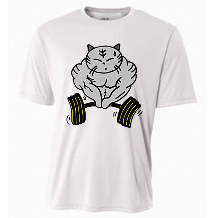 Funny Cat Muscle Cooling Performance Crew T-Shirt