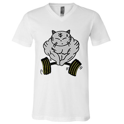 Funny Cat Muscle V-Neck T-Shirt