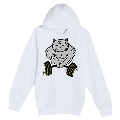 Funny Cat Muscle Premium Pullover Hoodie