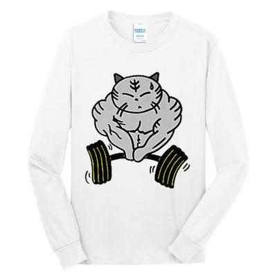 Funny Cat Muscle Tall Long Sleeve T-Shirt