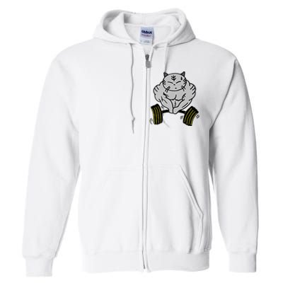 Funny Cat Muscle Full Zip Hoodie