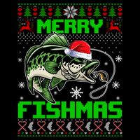 Fishing Christmas Merry Fishmas Bass Fish Ugly Xmas Sweater Cute Gift Flat Bill Trucker Hat