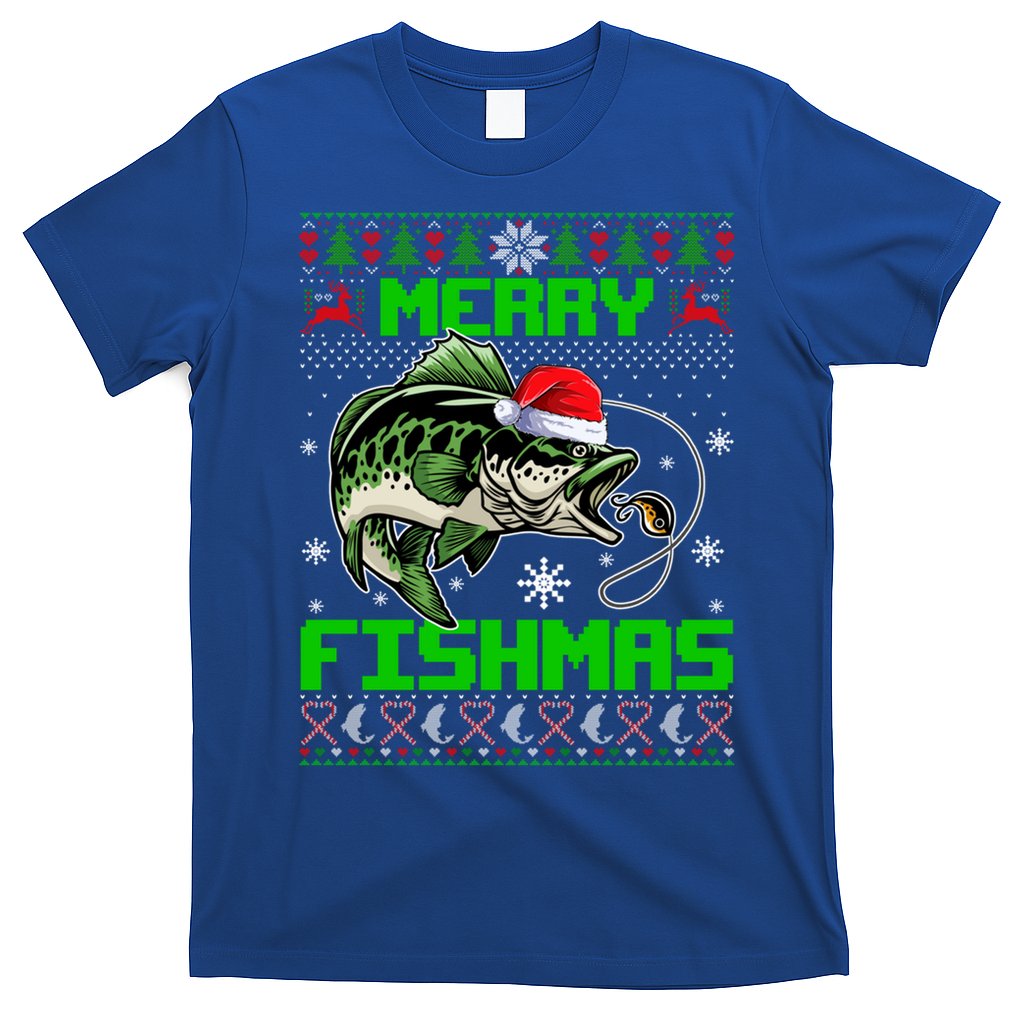 Fishing Christmas Merry Fishmas Bass Fish Ugly Xmas Sweater Cute Gift T-Shirt