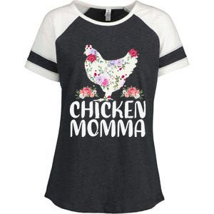 Funny Chicken Momma For Women Mother's Day Enza Ladies Jersey Colorblock Tee