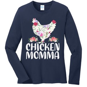 Funny Chicken Momma For Women Mother's Day Ladies Long Sleeve Shirt