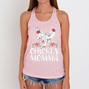 Funny Chicken Momma For Women Mother's Day Women's Knotted Racerback Tank