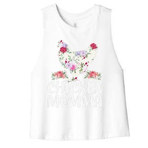 Funny Chicken Momma For Women Mother's Day Women's Racerback Cropped Tank