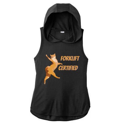 Forklift Certified Meme Funny Forklift Driver Forklift Operator Funny Meme Ladies PosiCharge Tri-Blend Wicking Draft Hoodie Tank