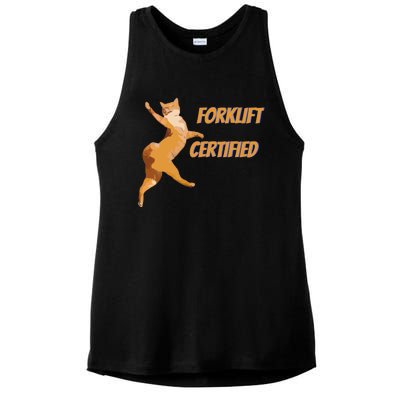 Forklift Certified Meme Funny Forklift Driver Forklift Operator Funny Meme Ladies PosiCharge Tri-Blend Wicking Tank