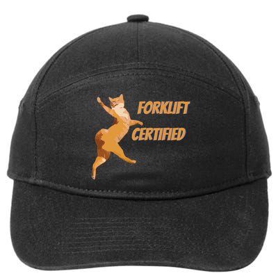Forklift Certified Meme Funny Forklift Driver Forklift Operator Funny Meme 7-Panel Snapback Hat