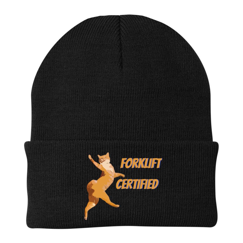 Forklift Certified Meme Funny Forklift Driver Forklift Operator Funny Meme Beanie
