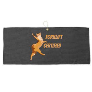 Forklift Certified Meme Funny Forklift Driver Forklift Operator Funny Meme Large Microfiber Waffle Golf Towel