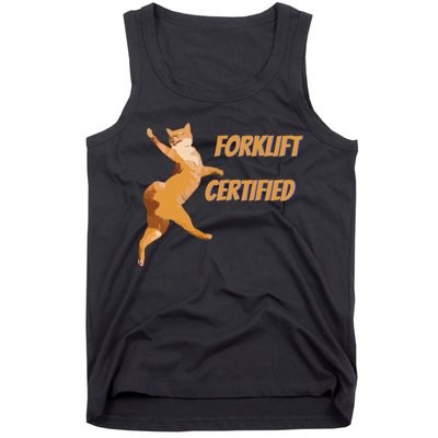 Forklift Certified Meme Funny Forklift Driver Forklift Operator Funny Meme Tank Top