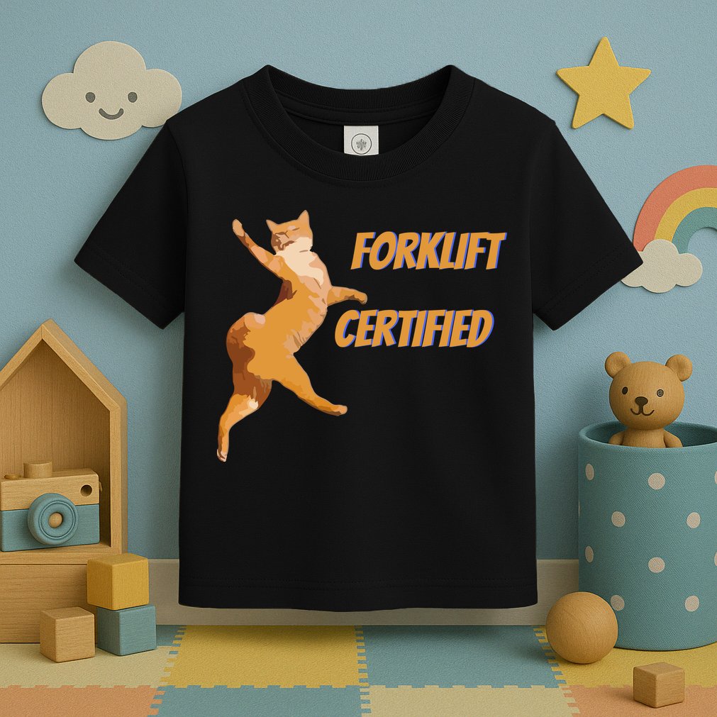 Forklift Certified Meme Funny Forklift Driver Forklift Operator Funny Meme Toddler T-Shirt