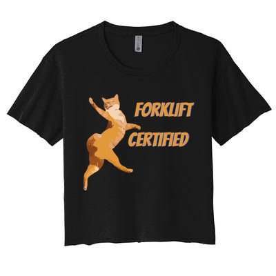 Forklift Certified Meme Funny Forklift Driver Forklift Operator Funny Meme Crop Top