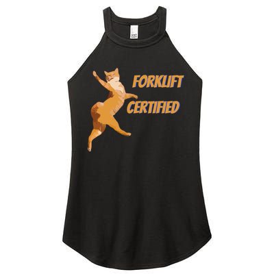 Forklift Certified Meme Funny Forklift Driver Forklift Operator Funny Meme Women's Perfect Tri Rocker Tank