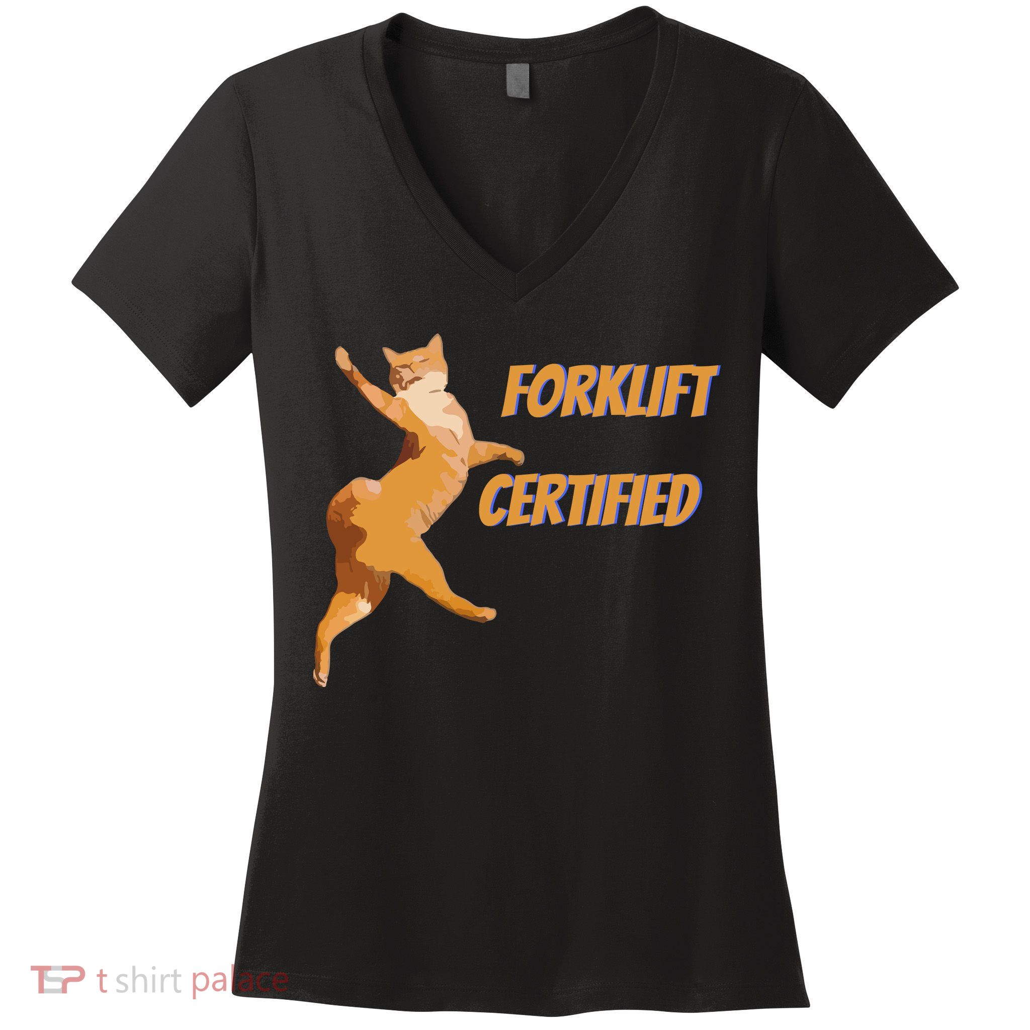 Forklift Certified Meme Funny Forklift Driver Forklift Operator Funny Meme Women's V-Neck T-Shirt