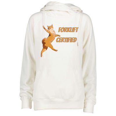 Forklift Certified Meme Funny Forklift Driver Forklift Operator Funny Meme Womens Funnel Neck Pullover Hood