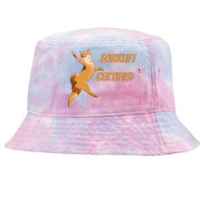 Forklift Certified Meme Funny Forklift Driver Forklift Operator Funny Meme Tie-Dyed Bucket Hat