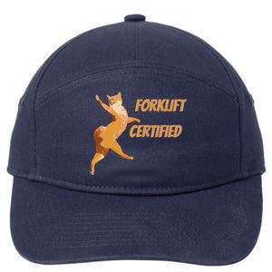 Forklift Certified Meme Funny Forklift Driver Forklift Operator Funny Meme 7-Panel Snapback Hat