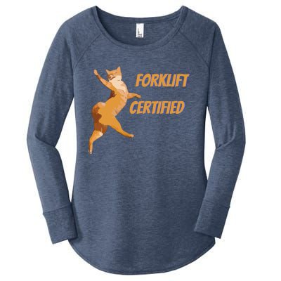 Forklift Certified Meme Funny Forklift Driver Forklift Operator Funny Meme Women's Perfect Tri Tunic Long Sleeve Shirt