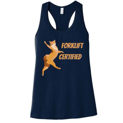 Forklift Certified Meme Funny Forklift Driver Forklift Operator Funny Meme Women's Racerback Tank