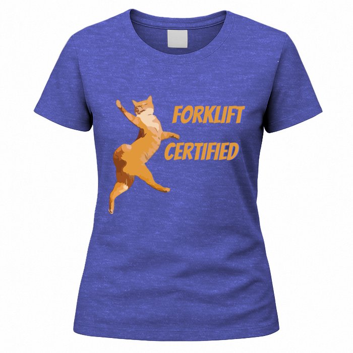 Forklift Certified Meme Funny Forklift Driver Forklift Operator Funny Meme Women's T-Shirt