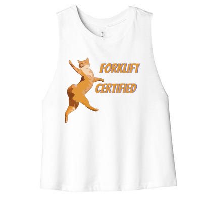 Forklift Certified Meme Funny Forklift Driver Forklift Operator Funny Meme Women's Racerback Cropped Tank