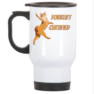 Forklift Certified Meme Funny Forklift Driver Forklift Operator Funny Meme Stainless Steel Travel Mug