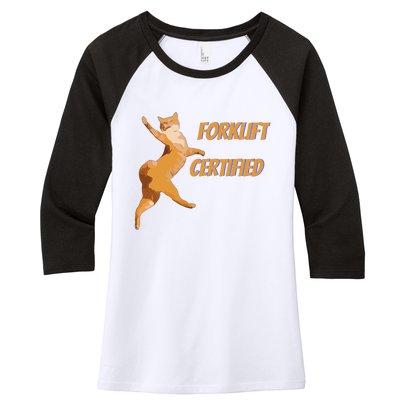 Forklift Certified Meme Funny Forklift Driver Forklift Operator Funny Meme Women's Tri-Blend 3/4-Sleeve Raglan Shirt