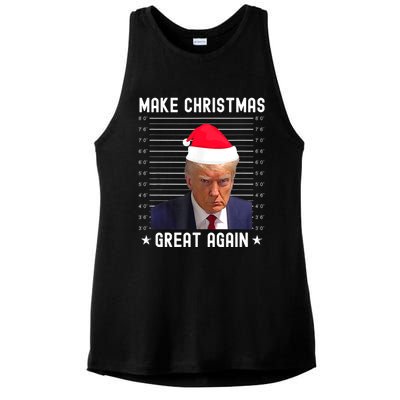 Funny Christmas Make Christmas Great Again Trump Mug Shot Gift Ladies PosiCharge Tri-Blend Wicking Tank