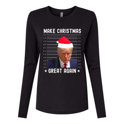 Funny Christmas Make Christmas Great Again Trump Mug Shot Gift Womens Cotton Relaxed Long Sleeve T-Shirt