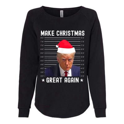 Funny Christmas Make Christmas Great Again Trump Mug Shot Gift Womens California Wash Sweatshirt