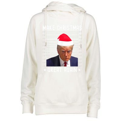 Funny Christmas Make Christmas Great Again Trump Mug Shot Gift Womens Funnel Neck Pullover Hood