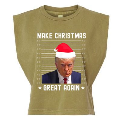 Funny Christmas Make Christmas Great Again Trump Mug Shot Gift Garment-Dyed Women's Muscle Tee