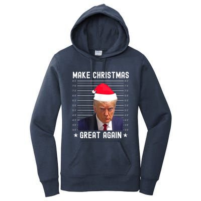 Funny Christmas Make Christmas Great Again Trump Mug Shot Gift Women's Pullover Hoodie