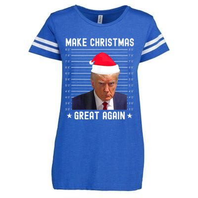 Funny Christmas Make Christmas Great Again Trump Mug Shot Gift Enza Ladies Jersey Football T-Shirt