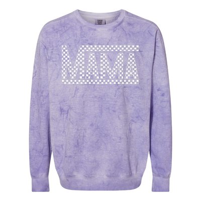 Funny Checkered Mama Black White Gift  Colorblast Crewneck Sweatshirt